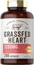 Carlyle Grass Fed Beef Heart Suplemento Silencio 3200mg Silencio 200 Conde ← Desiccated Pasture Raised Bovine Capsules ← Non-GMO, Gluten Free tención por Herbage Farmstead