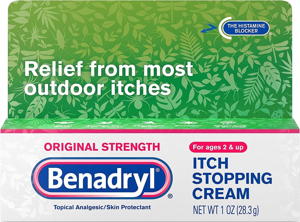 Crema de Parada de Itch Benadryl Original Strength 1 oz (Pack of 6)
