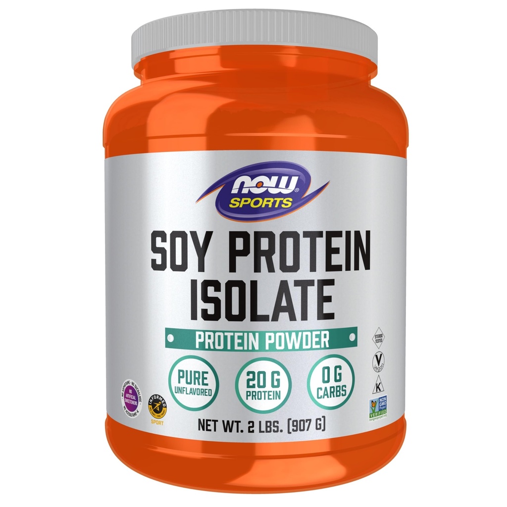 AHORA Foods Sports Nutrition, Soy Protein Isolate 20 g, 0 Carbs, Unflavored Powder, 2-Pound