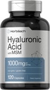 Horbäach Hyaluronic Acid with MSM Silencio 1000 mg Silencio 120 Capsules  No GMO y Gluten Free Supplement ← Bioavailable Formula