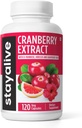 Píldoras de arándano para mujeres y hombres 1000mg con D-mannose, Hibiscus y Grapefruit Seed Extracto, 120 Conde, D-mannose Suplemento de arándano, Vegan, No Gluten-Free Powder Capsules