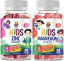 SUNNY SAM Magnesium Gummies for Kids & Zinc Gummies for Kids &amp; Adults - Zinc Chewable Gummy for Immune Support - Powerful Natural Antioxidant Non-GMO Supplement for Children Men Woman Adults.