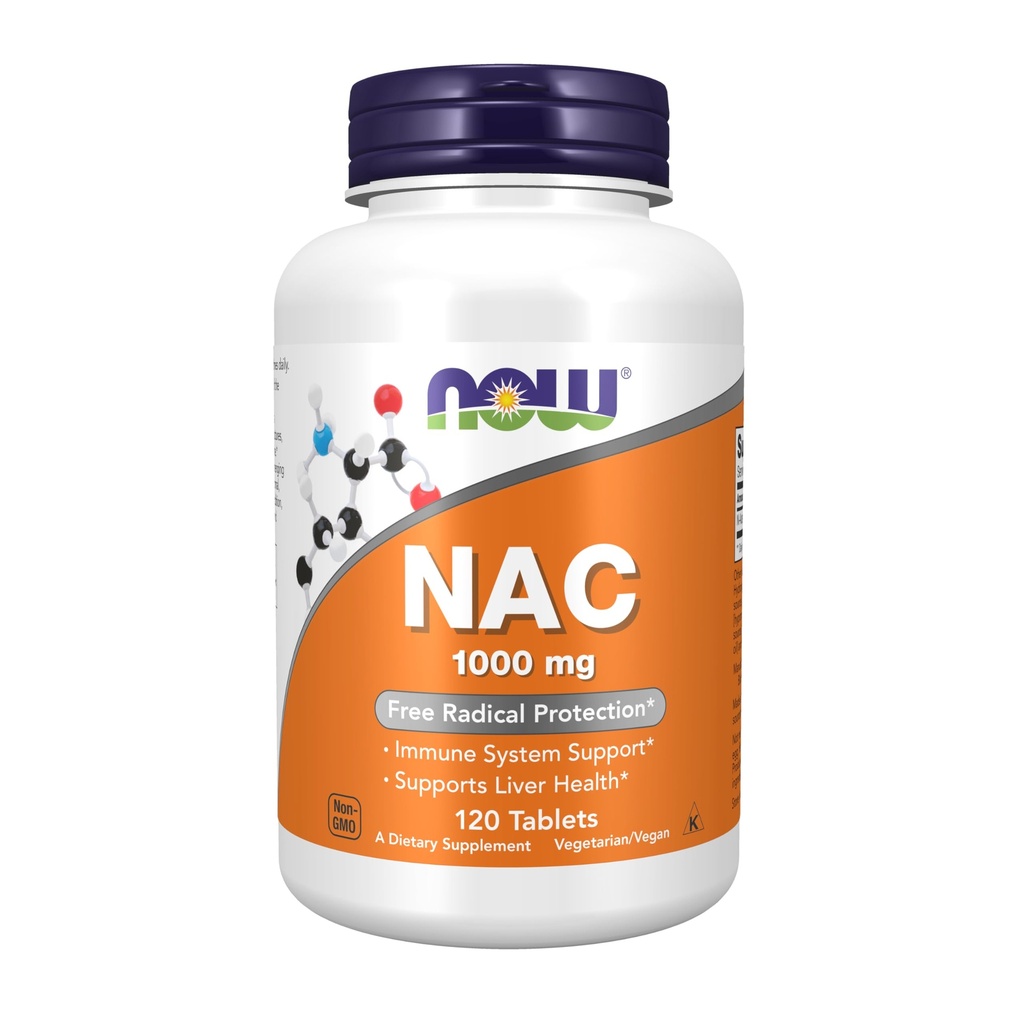 AHORA Suplementos de alimentos, NAC (N-Acetyl-Cysteine) 1.000 mg, Protección Radical Libre*, 120 Tabletas