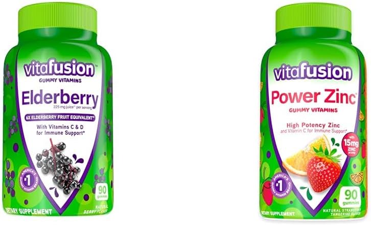 Vitafusion Elderberry &amp; Zinc Gummy Vitaminas Immune Support, 90ct