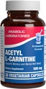 ALCAR Acetyl L-Carnitine 500mg - High Potency L Carnitine Supplement for Nerve Brain Memory Energy and Focus Support - Vegetarian Non-GMO &amp; Made in The USA in cGMP Facilities - 30 Servings
