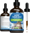 Pet Wellbeing Blood Sugar Gold Cats - Holistic Blood Sugar Support, Pancreas " Liver Health, Gymnema, Fenugreek " Devil’s Club - NASC Certified " Vet-Formulated - 4 oz Liquid