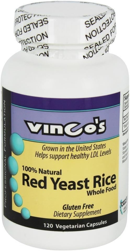 Vinco - 100% Natural de Levadura Roja - 120 Capsules Vegetarianos