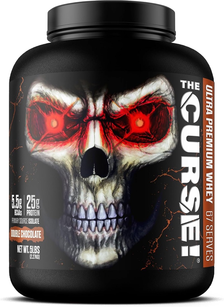 JNX SPORTS The Curse! Ultra Premium Whey Protein Powder Double Chocolate 5lb | 25g Protein Per Serve, Primary Source Whey Isolate