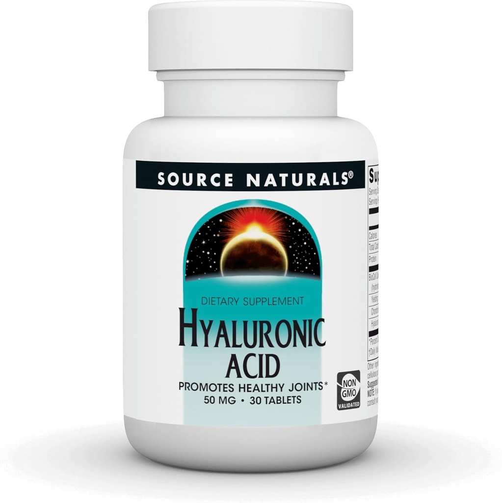 Fuente Naturales Ácido Hialurónico, 50 mg, 30 Tabletas