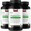 Factor de fuerza ProbioSlim Probiotic Supplement for Women and Men with Probiotics and Green Tea Extract, Reduce Gas, Bloating, Constipation, Support Digestive Health & Gut Health, 180 Capsules (3-Pack)