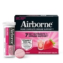 Airborne 1000mg Vitamina C con Vitamina D &amp; Zinc, Sugar Free Multivitamin Immune Support Suplemento, Antioxidantes Vitaminas A C & Vitamina E, 30 Tablas Effervescentes, Flavor muy Berry