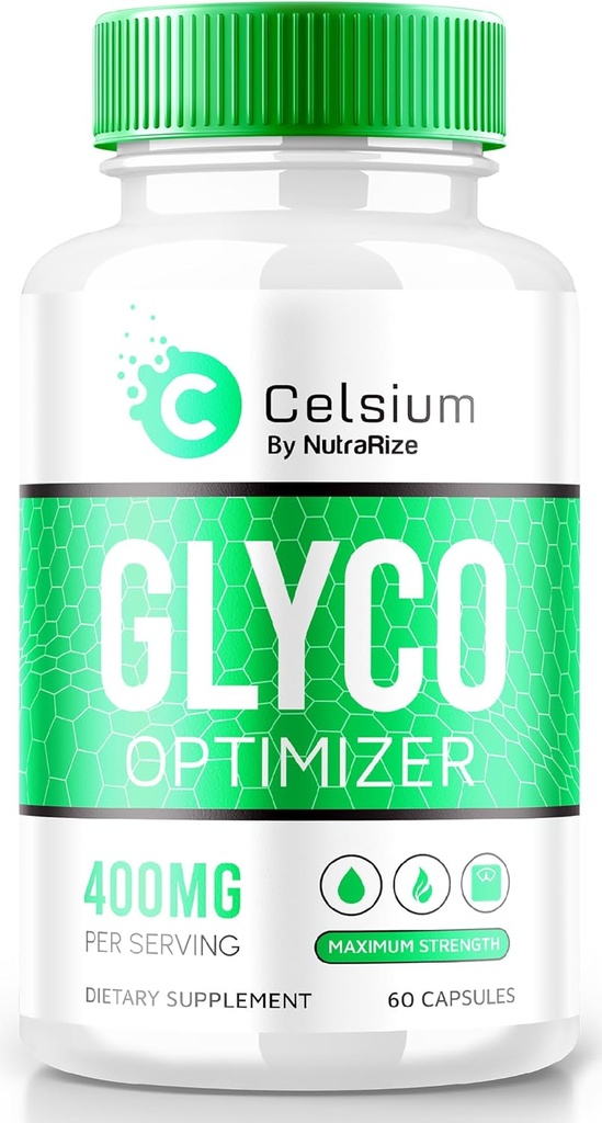 NutraRize Celsium Glyco Optimizer, Maximum Strength Blood Support Formula, All-Natural Capsules to Maintain Healthy Levels, Herbal plus Vitamin Pills for General Health, Official Reviews (60 Capsules)