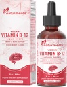 Naturmentos Vitamina B12 5000 mcg gotas líquidas orgánicas: Energía &amp; Nerve Soporte- Alcohol vegano libre, no GMO, azúcar libre 2 Fl Oz
