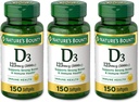 Vitamina Bounty D3 125 mcg-5000 UI Softgels, máxima fuerza 150 ea ( paquete de 3)