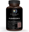 Mushroom X - Vegan Mushroom Gummies Complex 10-in-1 Blend - Reishi Turquía Tails Lions Mane Supplement - Brain, Immune Support, Energy, Stress Relief - 60 Gummies