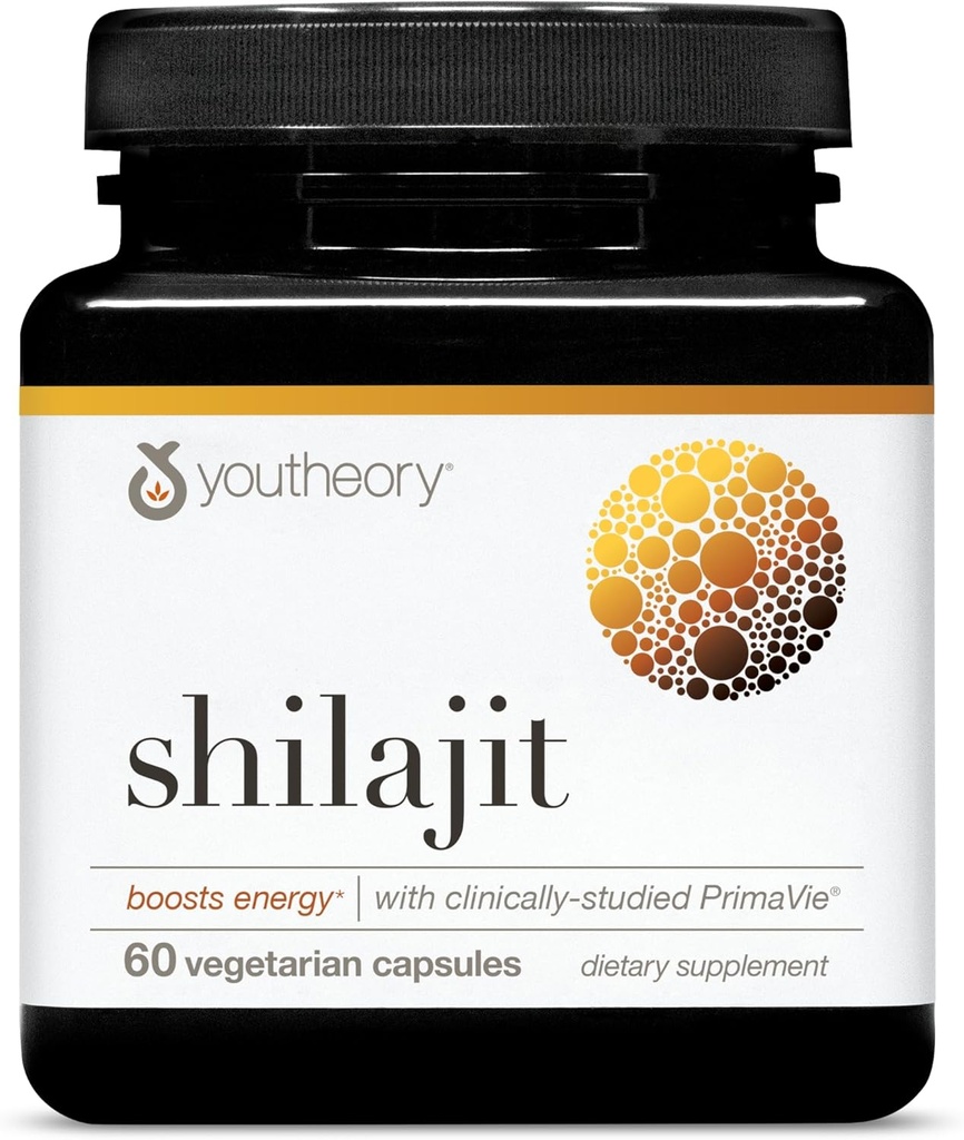 Teoría Shilajit - 500 mg Shilajit Capsules - Suplemento energético - Shilajit apoya la resistencia - puro Himalayan Shilajit - Gluten, Dairy & Soy Gratis - 60 cápsulas vegetarianas