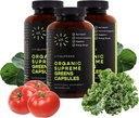Vita Supreme Organic Super Greens Superfood Capsule, Suplemento Nutricional para Gut Health, Immune Support, Digestión, Energía y Más (No GMO, Keto, Vegan) 180 Capsules, 3 Pack