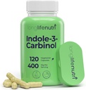 LongLifeNutri Indole-3-Carbinol 400mg - 120 Vegeterian Capsules, Suministro de 4 meses, Suplemento Orgánico para Equilibrio de Hormonas " Salud Celular, Pruebas de laboratorio, Hecho en EE.UU.