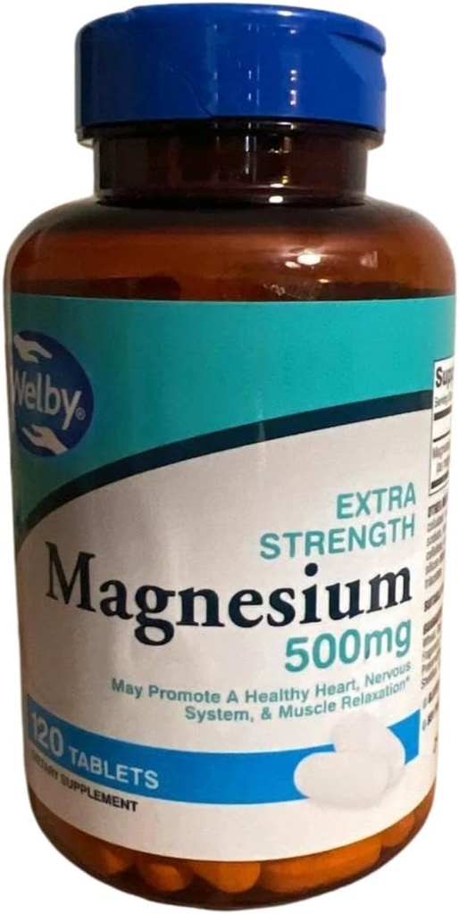 Magnesio de fuerza extra 500mg, 120 Tabletas