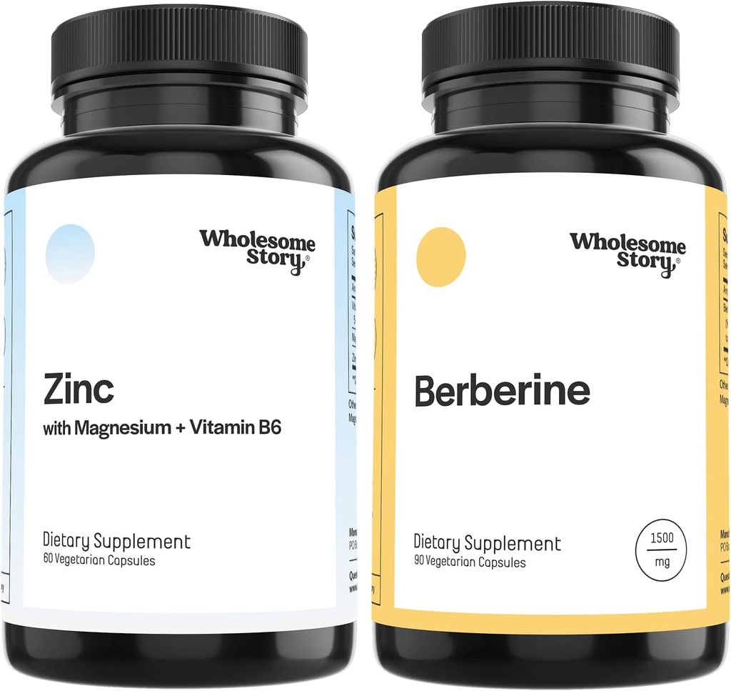 3-in-1 Zinc Picolinate Magnesium Glycinate Suplementos con Vitamina B6 + Berberina 1500mg HCl Suplemento Silencio Reproductivo &amp; Fertilidad Salud, Equilibrio hormonal, Apoyo Inmune confidencialidad 30 Day Supply