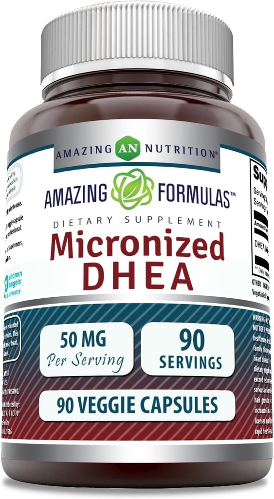 Impresionantes Fórmulas Micronizadas DHEA Suplemento Silencio 50 Mg Por Serving Silencio Veggie Capsules ← Non-GMO TEN Gluten Free TEN Made in USA (1 Pack, 90 Cuenta)