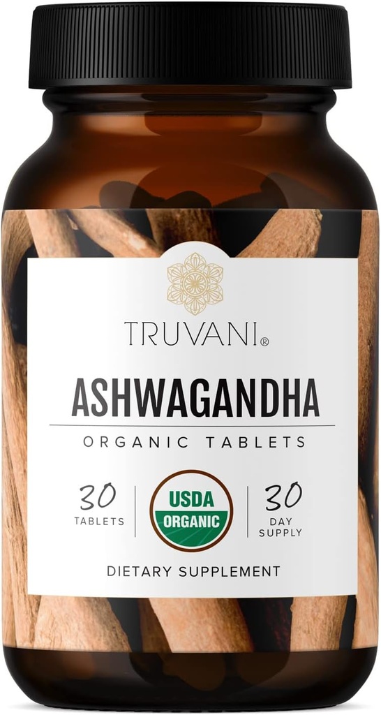 Truvani Orgánica Ashwagandha ← Energía diaria, Positivo Apoyo al Mood, Apoyo a la Salud del Cerebro ← Crecimiento del Musculo y la Resistencia del Durmiente Saludable ← No-GMO TEN 30 Day Supply