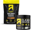 Ascenso 100% Whey Protein Powder, Chocolate Peanut Butter 2 lb &amp; Creatine Monohydrate Powder, Unflavored 45 Servings