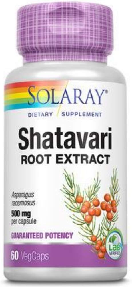 SOLARAY garantizado Potency Shatavari Root Extract, Veg Cap (Btl-Plastic) 500mg tención 60ct