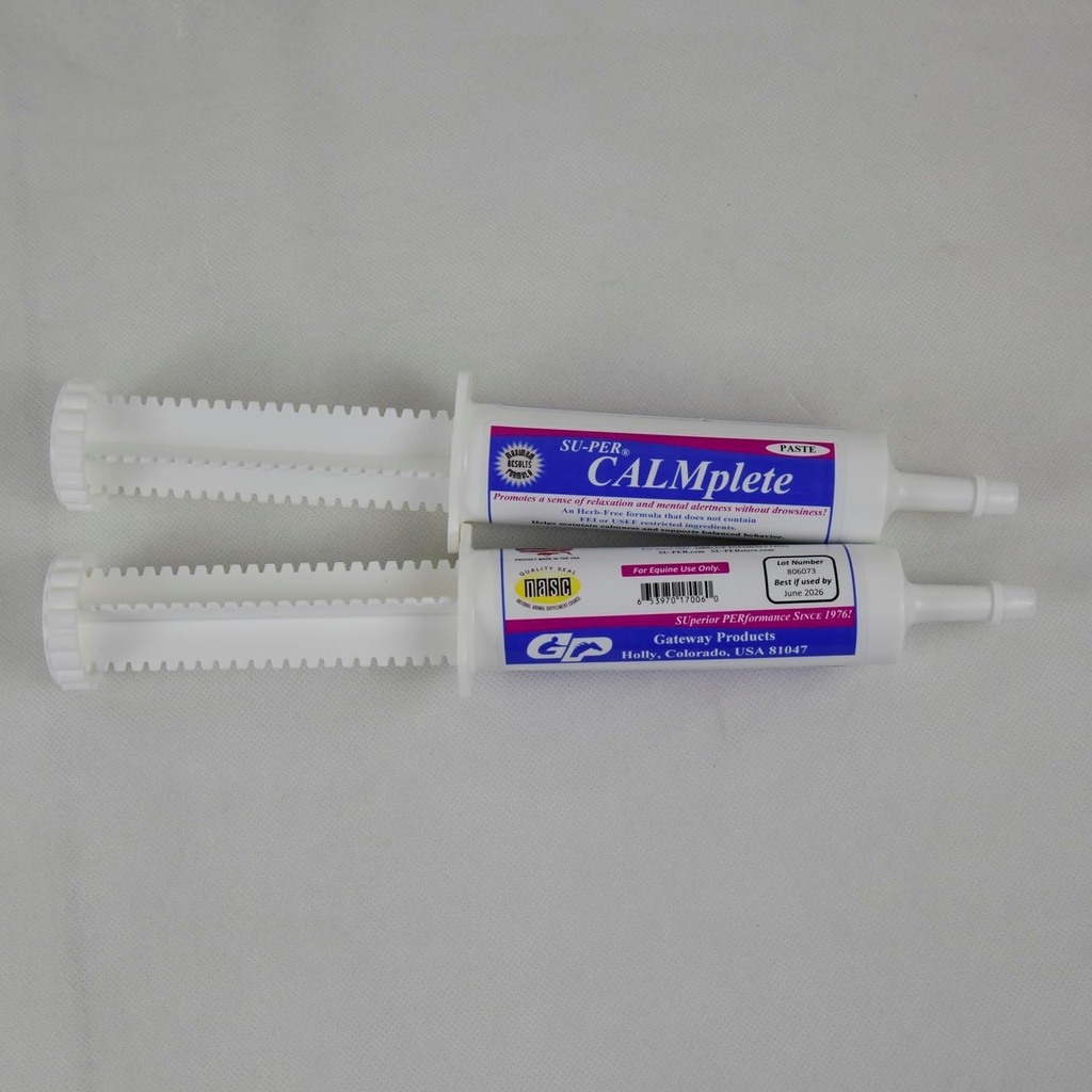 SU-PER CALMplete Horse Calmer Paste - Ayuda a mantener la calma " Balanced Behavior - Calming Paste for Horses - 80CC, (2 Pack)