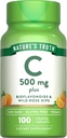 La Verdad de la Naturaleza Vitamina C con Caderas Rosas y Bioflavonoides ← 500mg  100 Caplets ANTE Vegan, Non-GMO &amp; Gluten Free