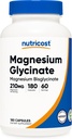 Nutricost Magnesium Glycinate Capsules (180 cápsulas, 210 mg por ser) - Magnesium Glycinate Supplement for Gentle Absorption