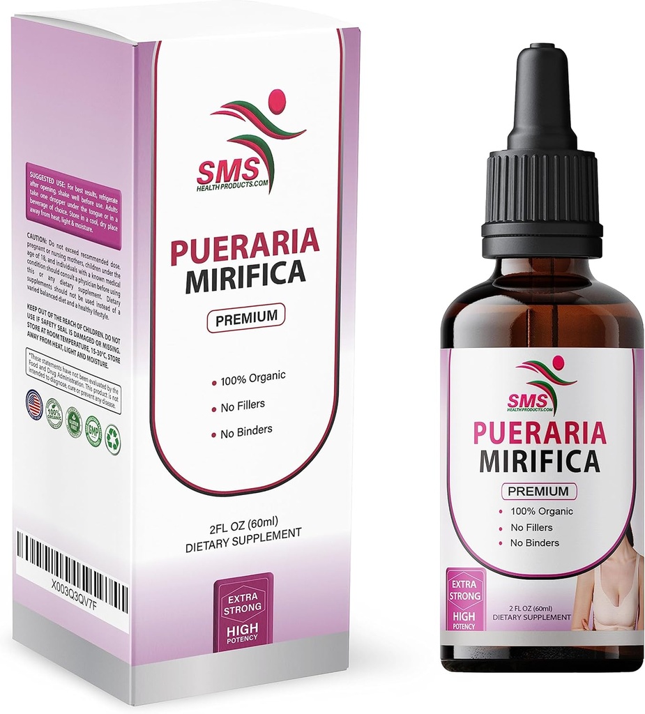 Pueraria Mirifica Drops | Premium Grade | Herbal Liquid Extract | Non-GMO, Organic, Vegan, Alcohol Free Tincture | 2 Fl Oz (60ml)
