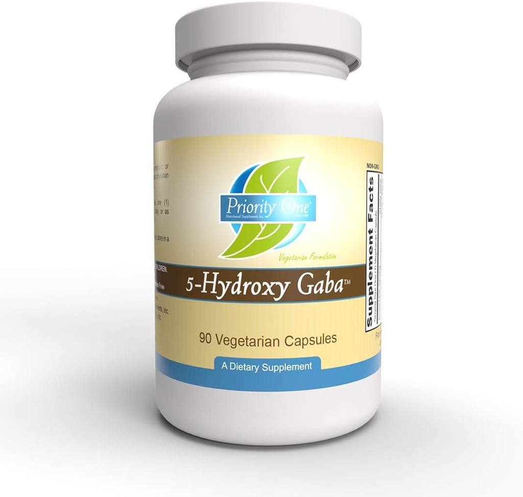 Priority One Vitamins 5 Hydroxy GABA (Gamma Aminobutyric Acid) (5HTP)* 90 cápsulas vegetarianas