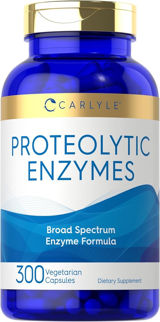 Carlyle Proteolytic Enzymes ← 300 Capsules ← Systemic Broad Spectrum Suplemento  Vegetarian, Non-GMO &amp; Gluten Free Formula