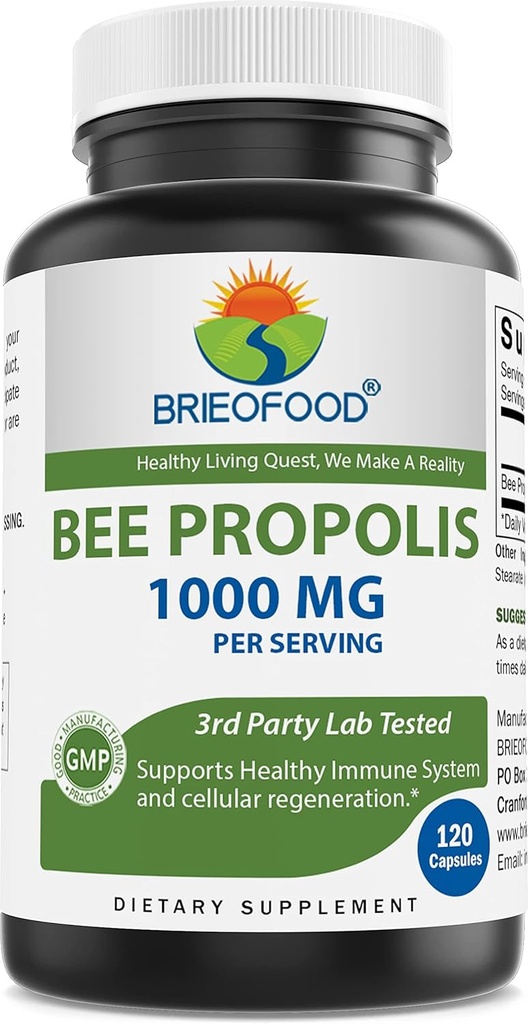Brieofood Bee Propolis 1000mg por Serving - 120 cápsulas