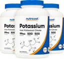 Nutricost Potassium Citrate 99mg, 500 Capsules (3 Bottles)