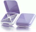 Caja pequeña de pill caja impermeable caja de viaje caja de carga diaria portátil contenedor de pill Purse 4 Compartimientos Medicina compacta Organizador para vitamina, aceites de frutas,Suplementos,Medicación (Purple)