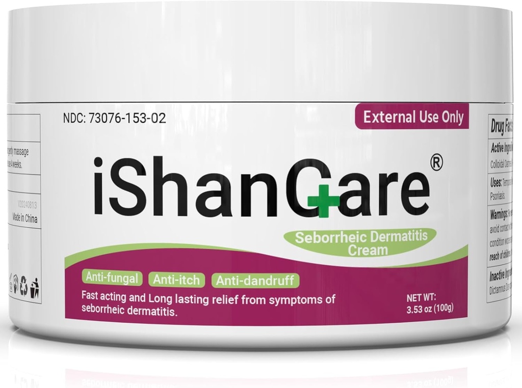 Eshancare Seborrheic Dermatitis Cream, Maximum Strength Treatment for Psoriasis, Folliculitis, Dermatitis, Dandruff, Fast Relief for Itching, Redness, Irritation, Scaling, 3.53 Oz