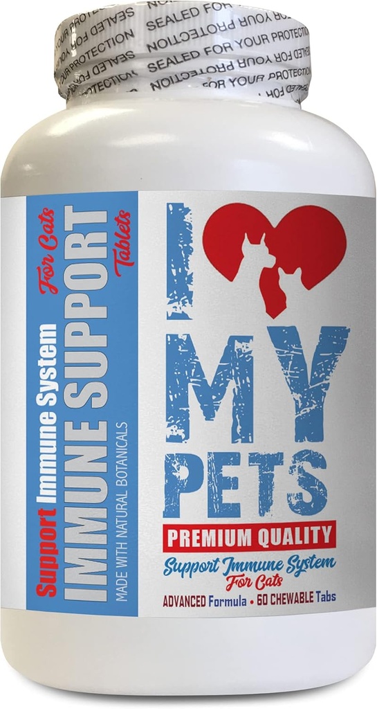 I LOVE MY PETS LLC Elderly cat Treats - CAT Immune Support - Booster - Healthy Supplement - Liver Supplement for Cats - 60 Treats (1 Bottle)