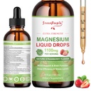 GREENPEOPLE Magnesium Glycinate Liquid Drop - 17-in-1 4Fl. Oz Triple Magnesium Complex Supplement with Glycinate 400mg & Citrate 500mg Taurate/L-Theanine for Calm Mood/Muscle/Sleep,Strawberry Flavor