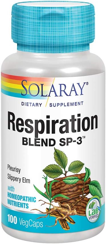 SOLARAY Respiration Blend SP-3 ← Herbal Blend w/Cell Salt Nutrients to Help Support Healthy Respiration ← Non-GMO, Vegan ← 50 Servings