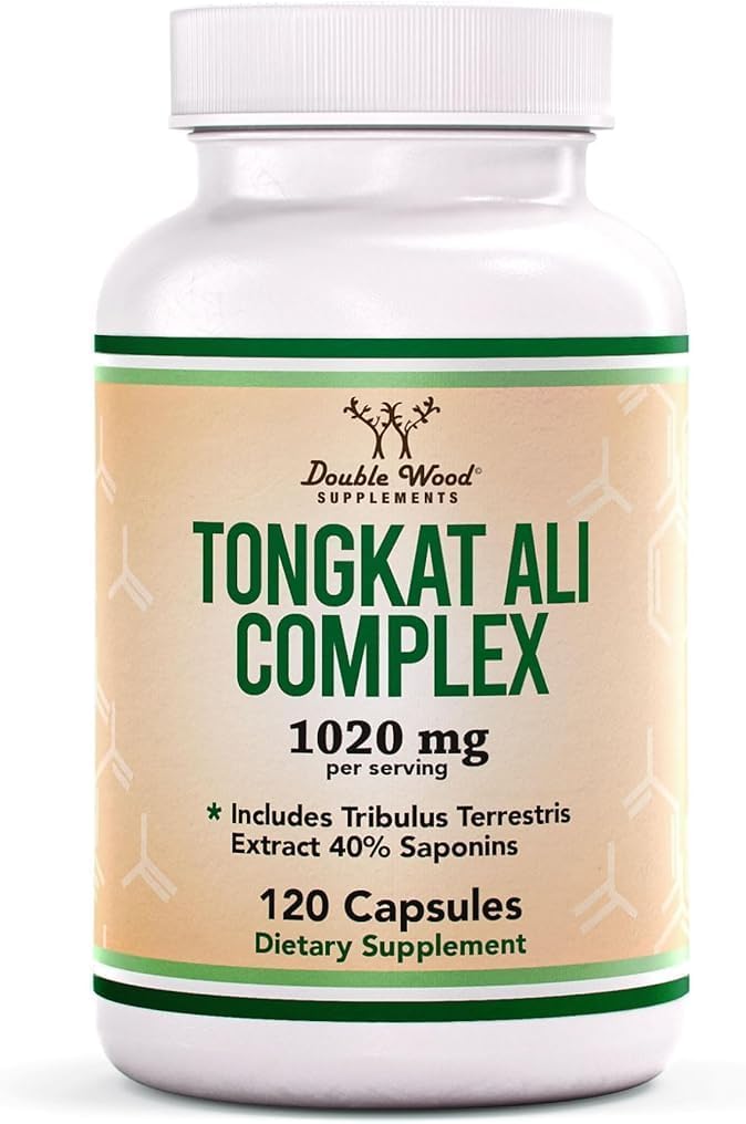 Tongkat Ali - 1000mg (2 Mes de Suministro) - Salud de los Hombres - 200:1 Extracto de Eurycoma Longifolia, con 20 mg Tribulus Terrestris (Tercera Parte testada) por Madera Doble