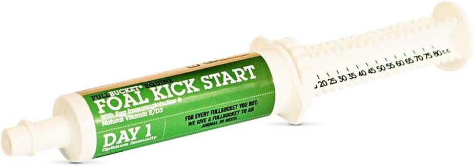 FullBucket Equine Foal Kickstart Paste – Ideal para las focas recién nacidas el día 1 para apoyar la salud del sistema digestivo y saludable, 1 Tube