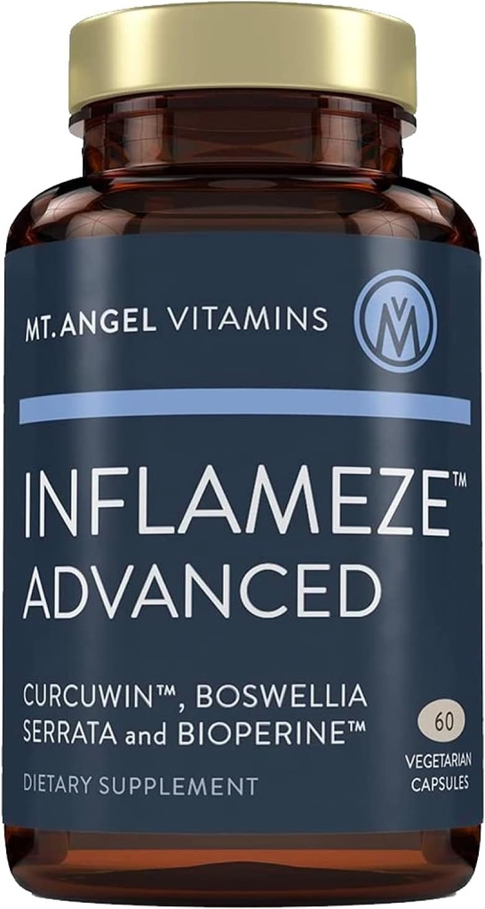 Mt. Angel Vitaminas: Inflameze Advanced. Salud Conjunta, Protección del Collagen, Suplemento Turmérico, 60 cápsulas