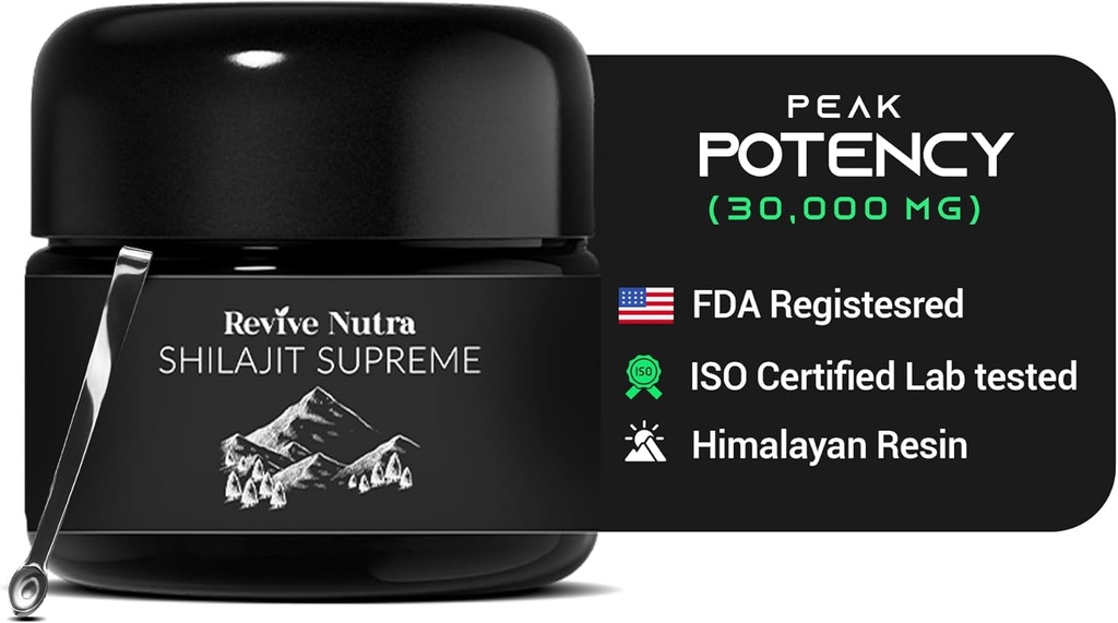 Shilajit para Hombres y Mujeres - High Potency Himalayan Shilajit Resin, 90 Días Sundried in a vaccum, 85+ Trace Minerals " Fulvic Acid, Lab Tested - Proveed for Energy Boost ← Immune Support, 30g