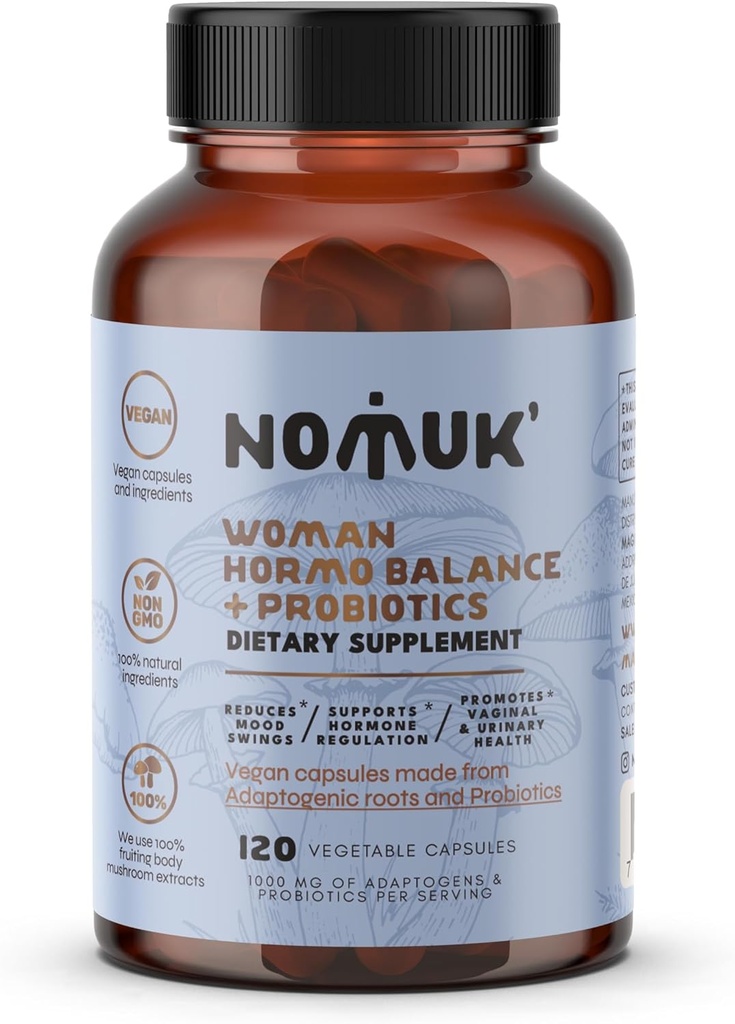 hormo Balance + probióticos para Mujeres, Suplemento dietético con Shatavari rooot, Maca Schisandra &amp; Ginseng Extract, probióticos para Digestivo, Immune Health 120 Capsules