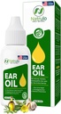 Aceite de oído ecológico para la infección del oído - Natural Eardrops for Ear Pain, Swimmer's Ear &amp; Wax Removal - Niños, Adultos, Baby &amp; Dog Earache Remedy - Ear Drops with Mullein, Garlic Made in USA (0,5 Oz)