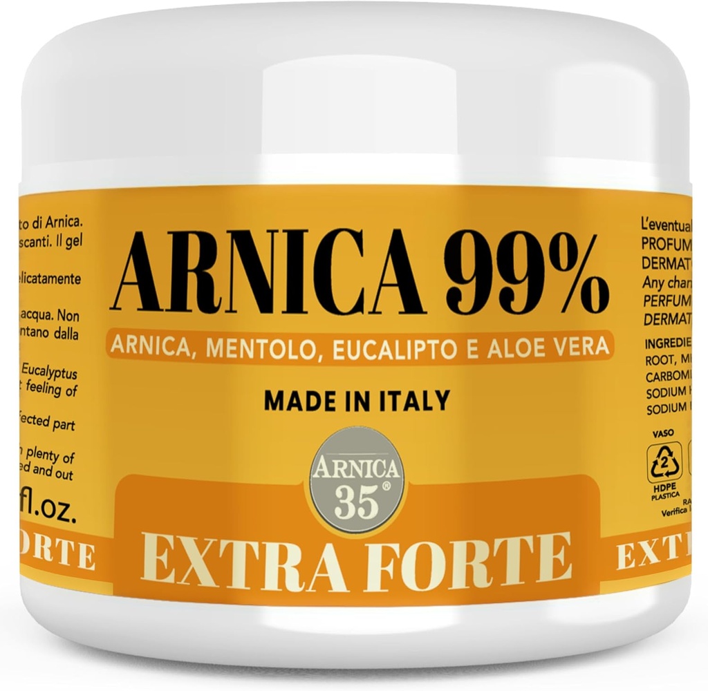 Arnica 35 - Arnica Gel para Bruising Extra Strong 98% 16.9 Fl Oz, Masaje de Musculos y Juntas, Fórmula Natural y Dermatológicamente Probada - Fabricada en Italia