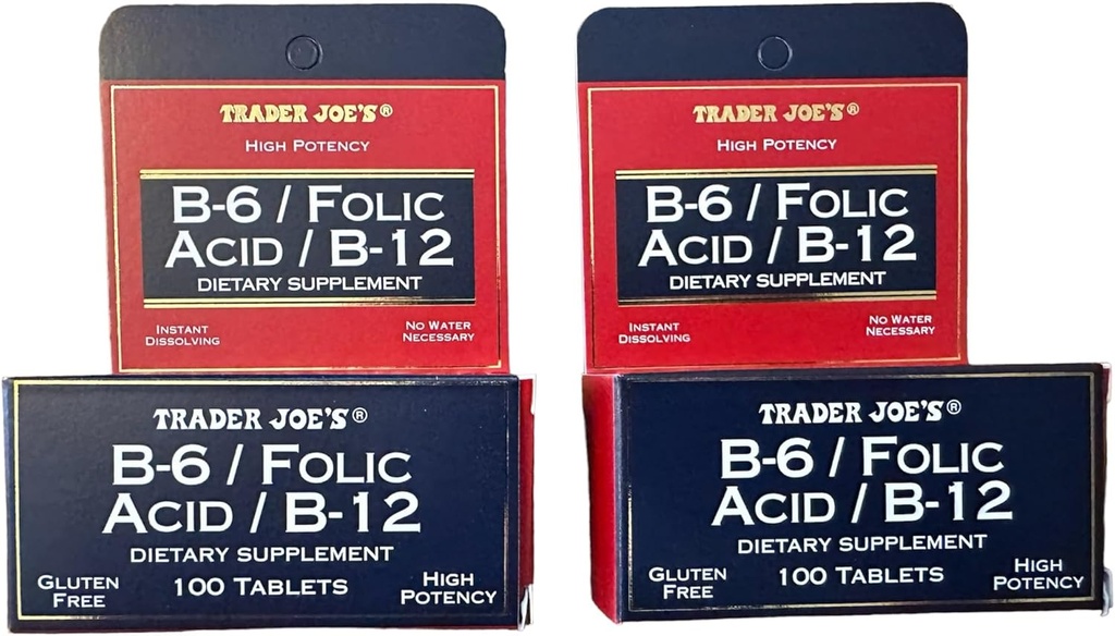 Trader Joe's B-6 / ácido fólico / B-12 Suplemento dietético (200 Tabletas - 2 pack)