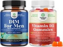 Bundle of Advanced Diindolylmethane DIM Supplement for Men and Vitamin D3 Gummies for Daily Wellness for Bone Muscle &amp; Immune Support